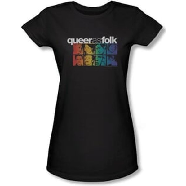 Queer As Folk Juniors Shirt Cast Black T-shirt Tee