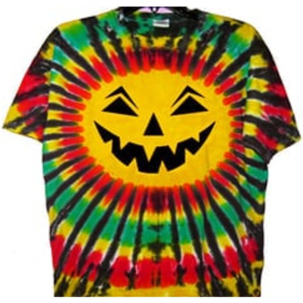 Rasta Halloween Tie Dye T-shirt - Jack-O-Lantern