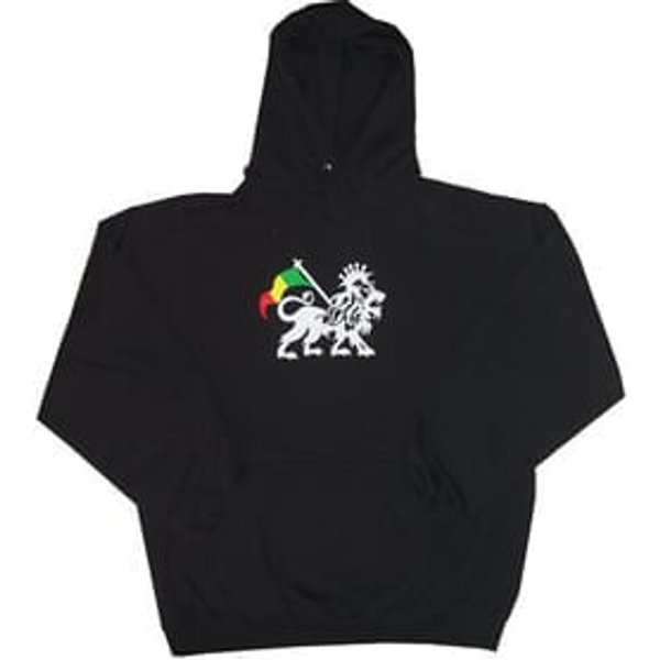 Rasta Lion Adult Unisex Black Hooded Hoody Hoodie Sweatshirt
