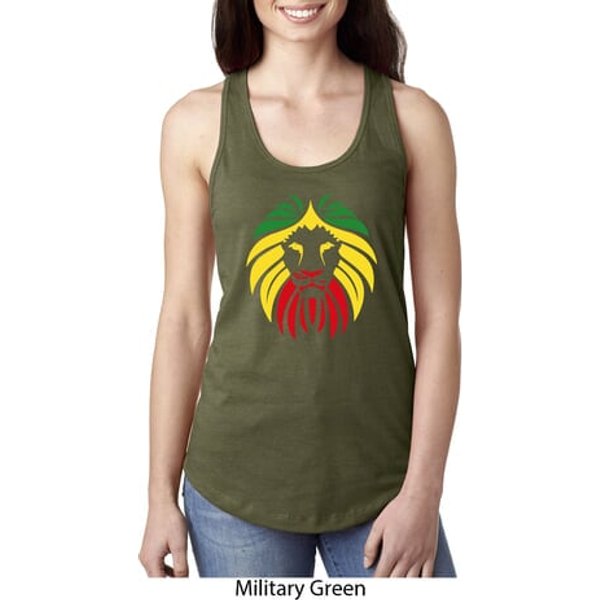 Rasta Lion Head Ladies Ideal Tank Top