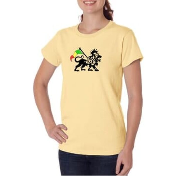 Rasta Lion Ladies T-shirt Organic Tee