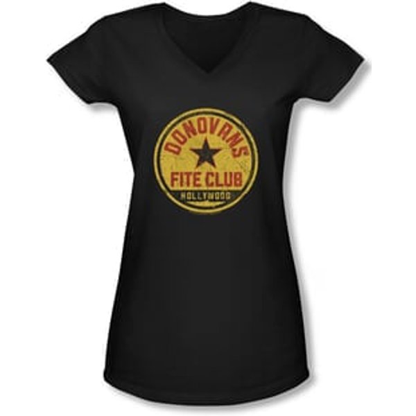 Ray Donovan Shirt Juniors V Neck Fite Club Black Tee Shirt