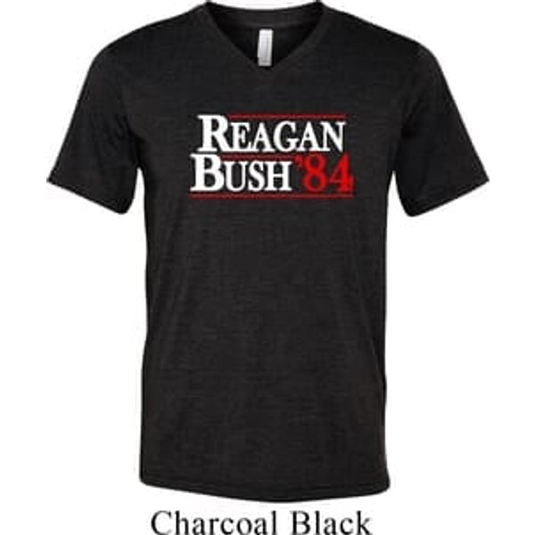 Reagan Bush 1984 Mens Tri Blend V-neck Shirt
