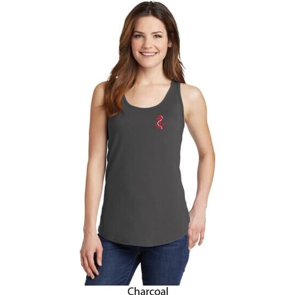 Red Anchor Patch Pocket Print Ladies Tank Top