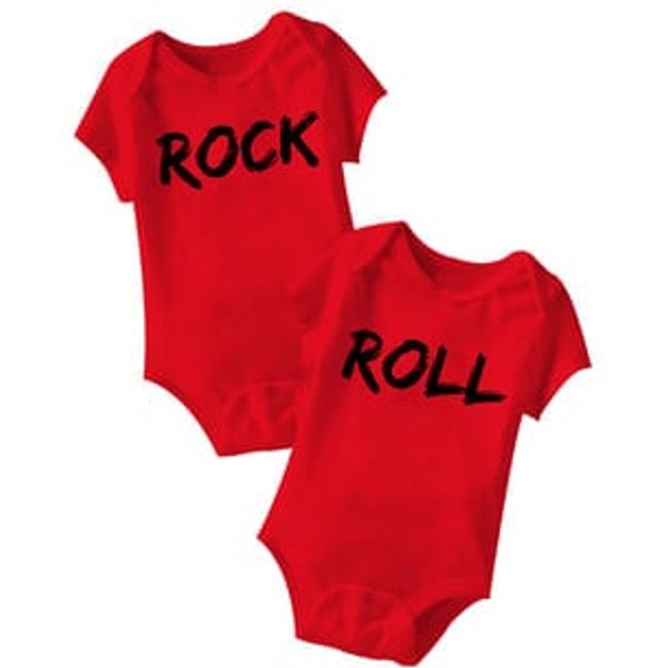 Rock And Roll Funny Baby Romper Red Infant Babies Creeper