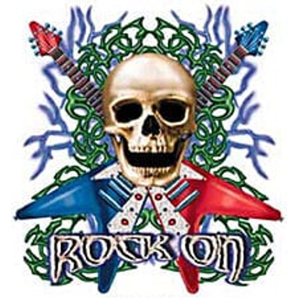 Rock On Skull T-shirt - Guitars with Skull Tee