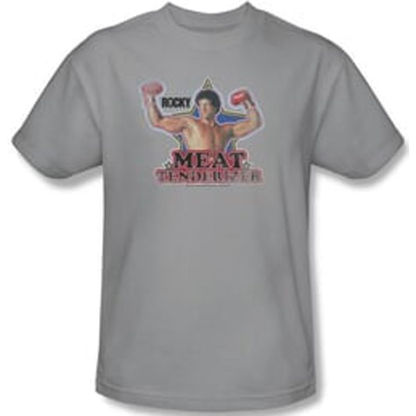 Rocky T-Shirt Meat Tenderizer Classic Adult Silver Tee Shirt