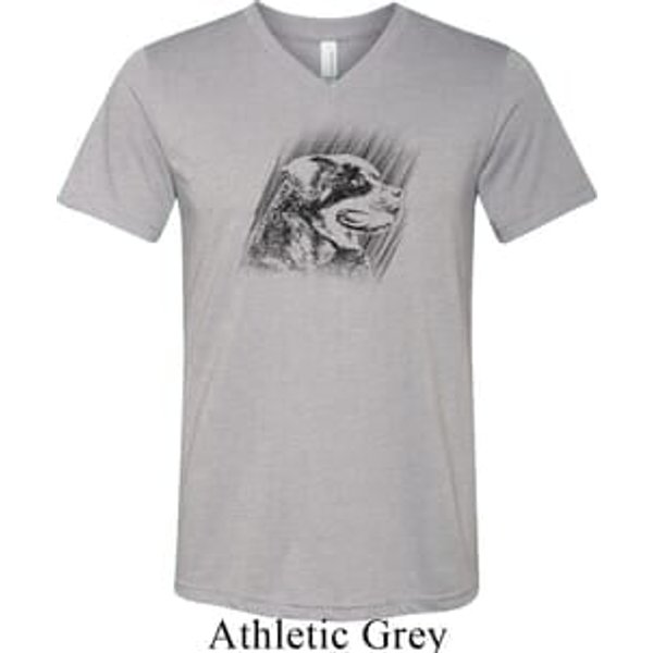 Rottweiler Sketch Mens Tri Blend V-neck Shirt