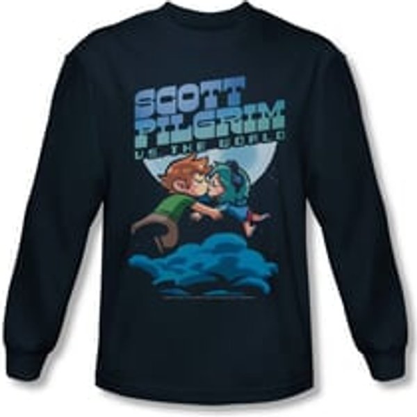 Scott Pilgrim Vs. The World Shirt Lovers Long Sleeve Navy Tee T-Shirt