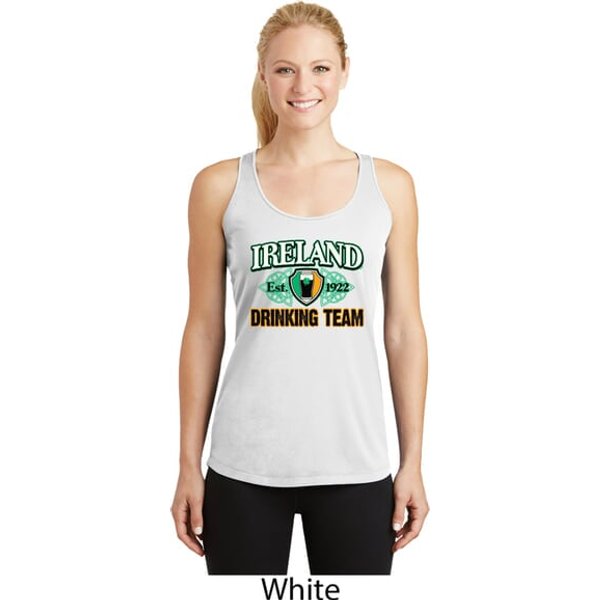 St Patrick's Day Ireland Drinking Team Ladies Dry Wicking Racerback