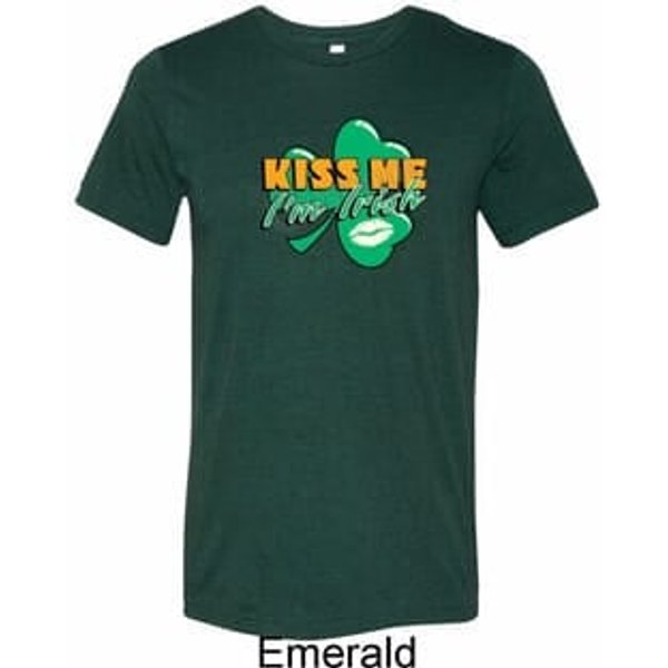 St Patrick's Day Kiss Me I'm Irish Mens Tri Blend Crewneck Shirt