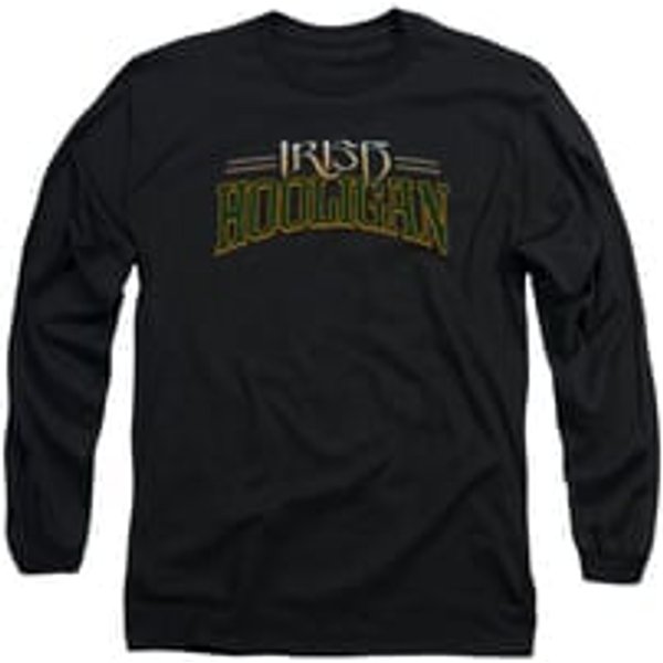 St. Patrick's Day Shirt Hooligan Long Sleeve Black Tee T-Shirt