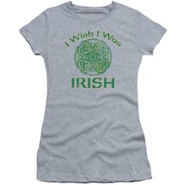 St. Patrick's Day Shirt Juniors Irish Wish Athletic Heather Tee T-Shirt