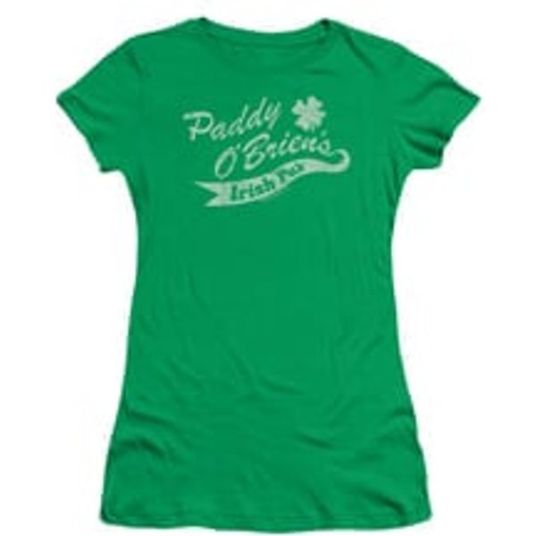 St. Patrick's Day Shirt Juniors Paddy O'briens Irish Pub Kelly Green Tee T-Shirt