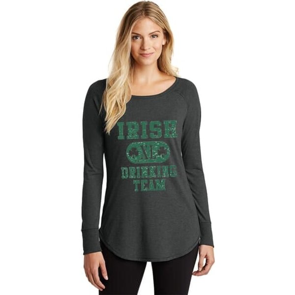 St Patricks Day Irish Drinking Team Ladies Tri Long Sleeve