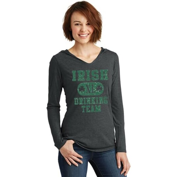 St Patricks Day Irish Drinking Team Ladies Tri Long Sleeve Hoodie