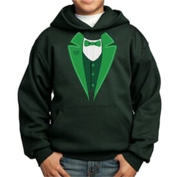 St Patricks Day Kids Hoodie Irish Tuxedo Hoody