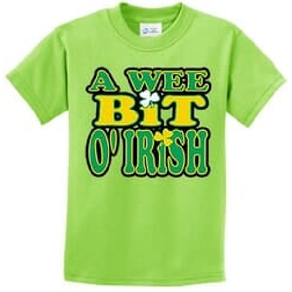 St Patricks Day Kids Shirt A Wee Bit Irish Tee T-Shirt