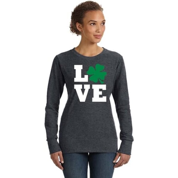 St Patricks Day Love Shamrock Ladies Sweatshirt