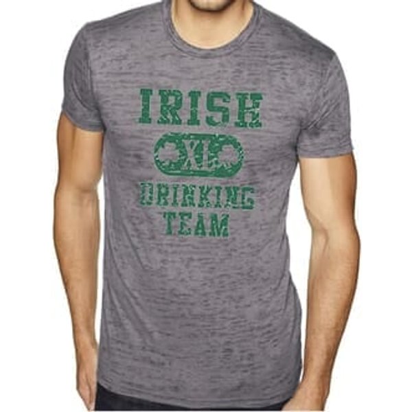 St Patricks Day Mens Shirt Irish Drinking Team Burnout Tee T-Shirt