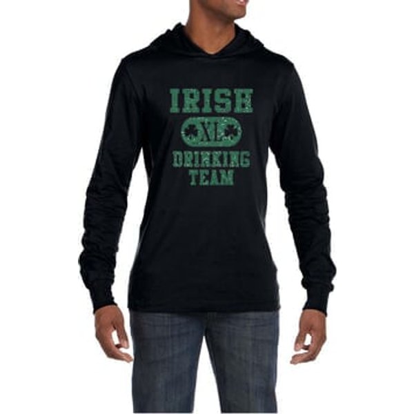 St Patricks Day Mens Shirt Irish Drinking Team Lightweight Hoodie Tee