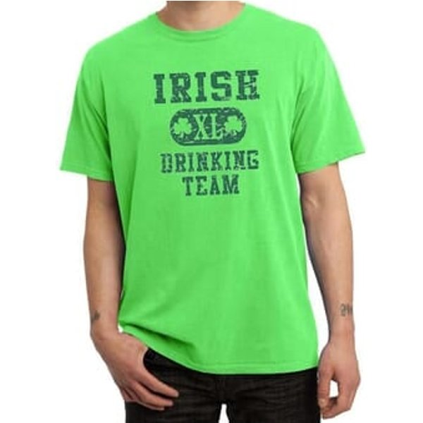 St Patricks Mens Shirt Irish Drinking Team Pigment Dyed Tee T-Shirt