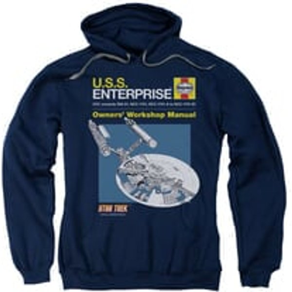 Star Trek Hoodie Enterprise Manual Navy Sweatshirt Hoody