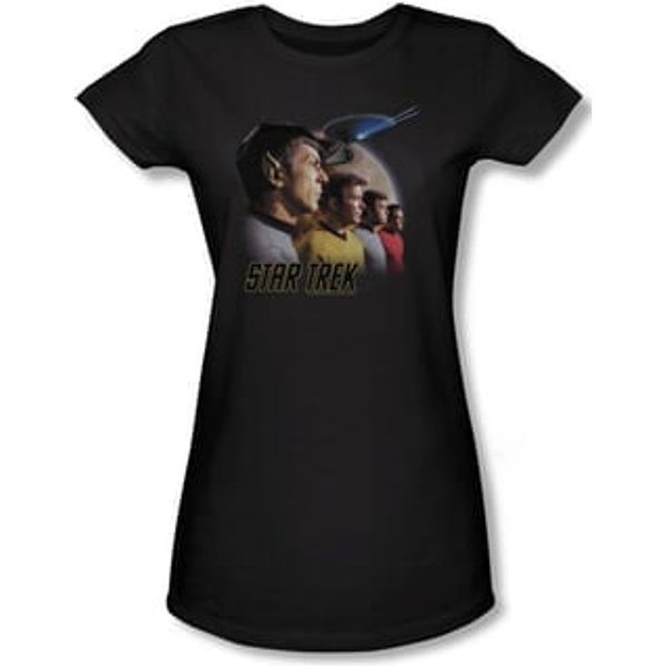 Star Trek Juniors Shirt Forward To Adventure Black Tee T-Shirt