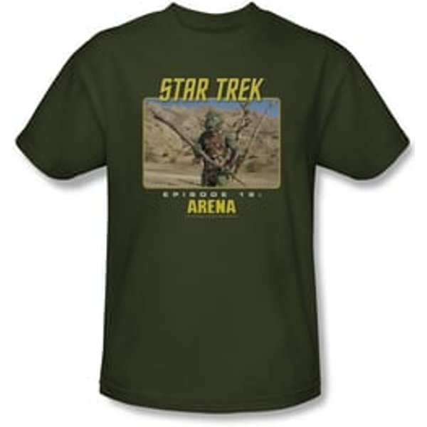 Star Trek Shirt Arena Episode 19 Adult Military Green Tee T-Shirt