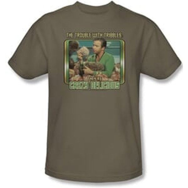Star Trek Shirt Crazy Delicious Adult Safari Green Tee T-Shirt
