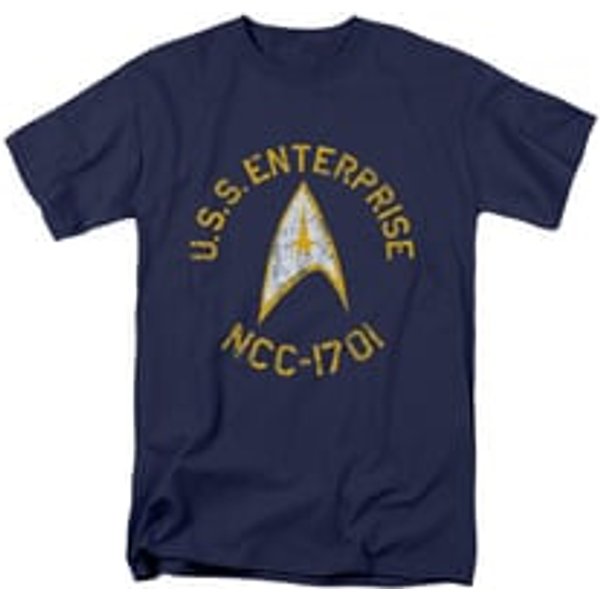 Star Trek Shirt Distressed NCC-1701 Navy T-Shirt