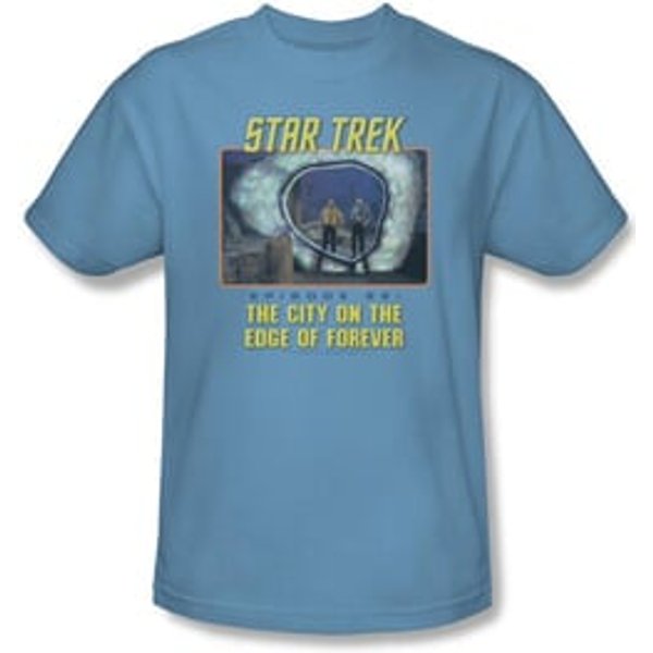 Star Trek Shirt Edge Of Forever Adult Carolina Blue Tee T-Shirt