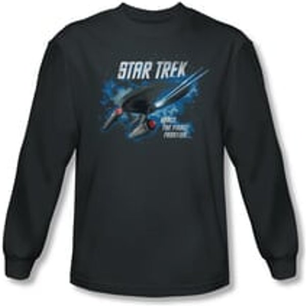 Star Trek Shirt Final Frontier Long Sleeve Charcoal Tee T-Shirt