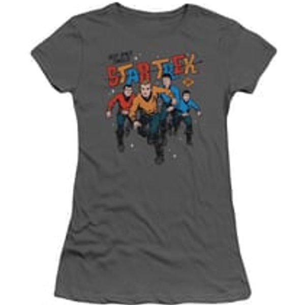 Star Trek Shirt Juniors Deep Space Thrills Charcoal T-Shirt
