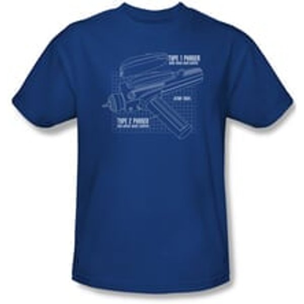Star Trek Shirt Phaser Prints Royal Blue T-Shirt