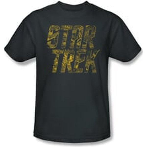 Star Trek Shirt Schematic Logo Charcoal T-Shirt