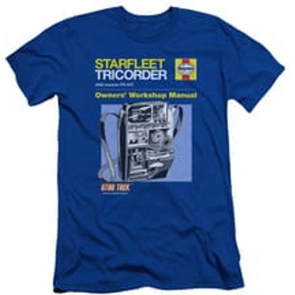 Star Trek Shirt Slim Fit Tricorder Manual Royal Blue T-Shirt