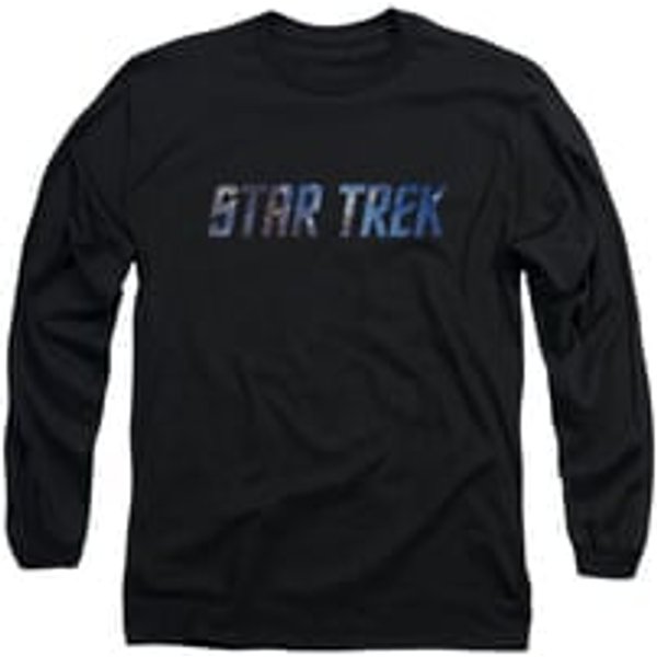 Star Trek Shirt Space Logo Long Sleeve Black Tee T-Shirt