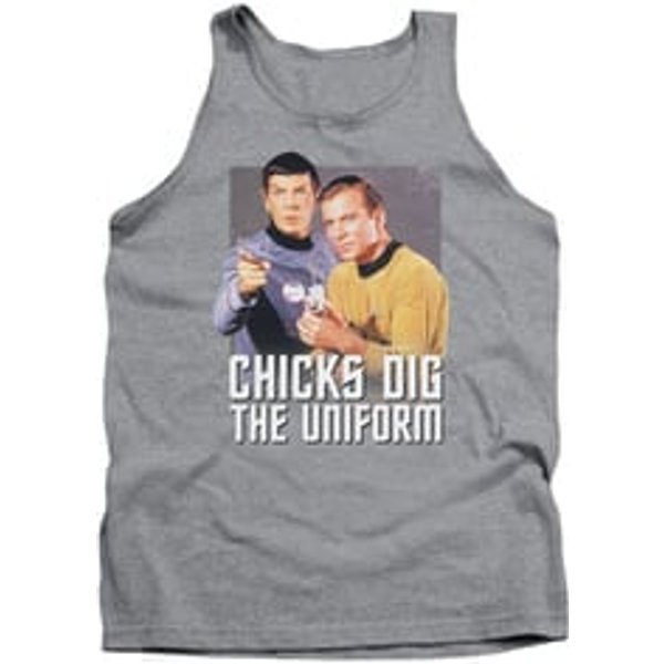 Star Trek Shirt Tank Top Chicks Dig The Uniform Athletic Heather Tanktop