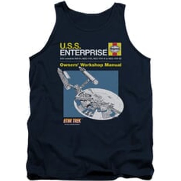 Star Trek Shirt Tank Top Enterprise Manual Navy Tanktop