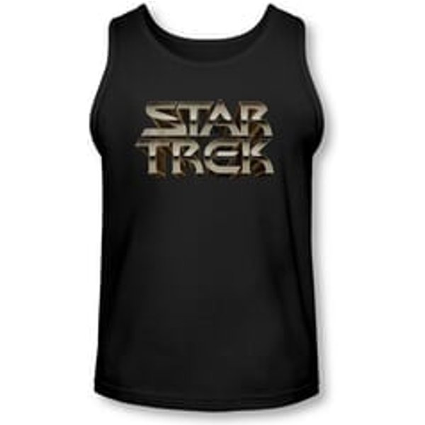Star Trek Shirt Tank Top Steel Logo Black Tanktop