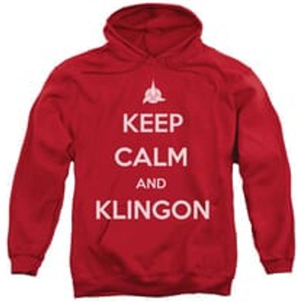 Star Trek - The Next Generation Hoodie Sweatshirt Calm Klingon Red Adult Hoody Sweat Shirt