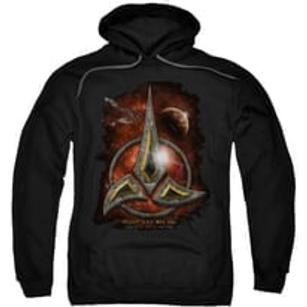 Star Trek - The Next Generation Hoodie Sweatshirt Klingon Crest Black Adult Hoody Sweat Shirt