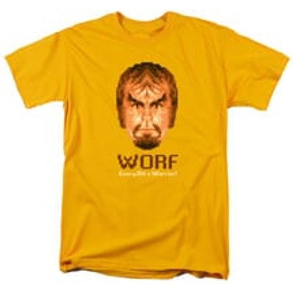 Star Trek - The Next Generation Shirt Bit Warrior Adult Gold Tee T-Shirt