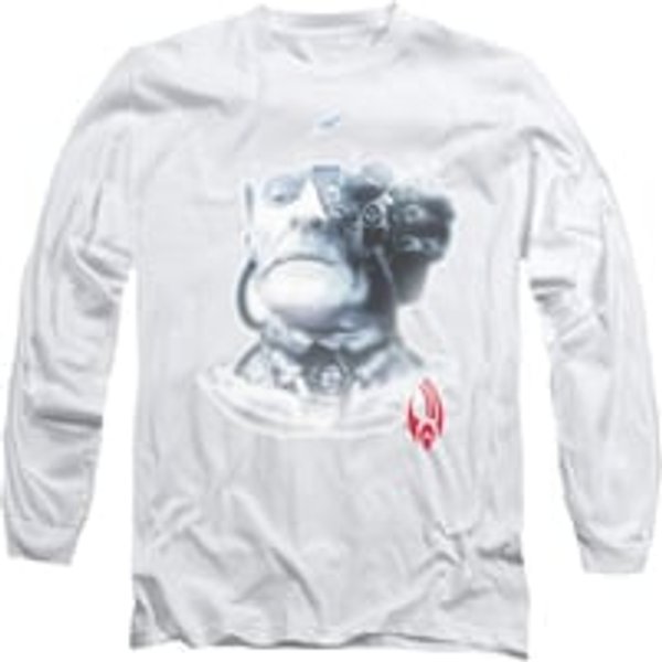 Star Trek - The Next Generation Shirt Borg Head Long Sleeve White Tee T-Shirt