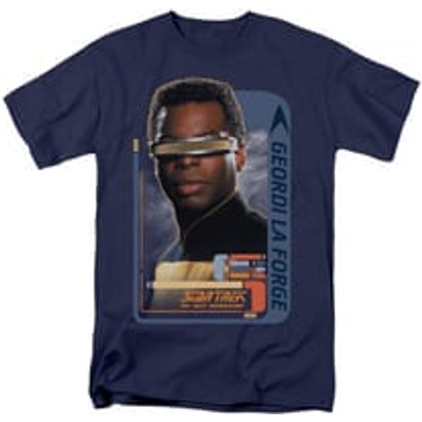 Star Trek - The Next Generation Shirt Geordi Laforge Adult Navy Tee T-Shirt