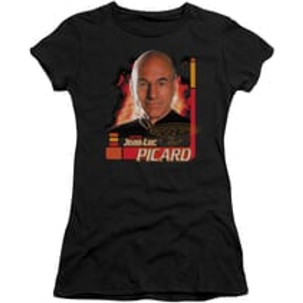 Star Trek - The Next Generation Shirt Juniors Captain Picard Black Tee T-Shirt