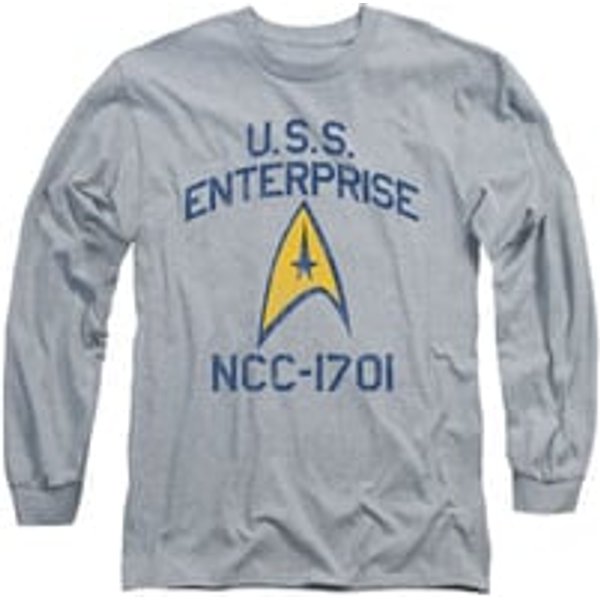 Star Trek - The Original Series Shirt Collegiate Arch Long Sleeve Athletic Heather Tee T-Shirt