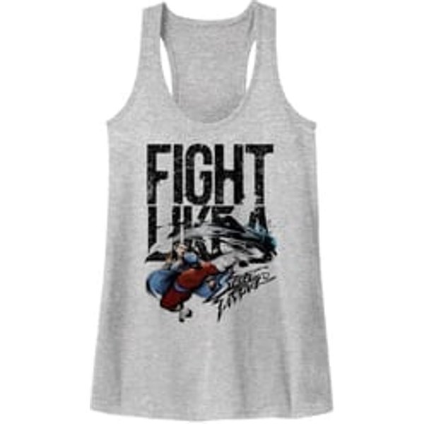Street Fighter Juniors Tank Top Fight Like A Athletic Heather Racerback