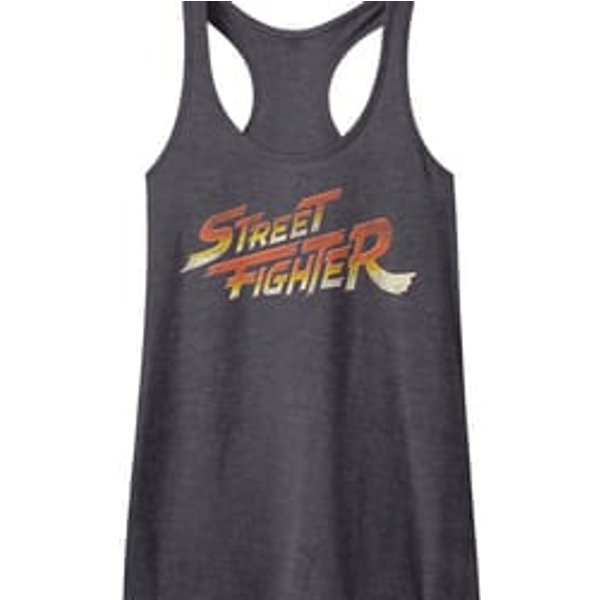 Street Fighter Juniors Tank Top Logo Heather Black Racerback